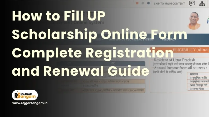 UP Scholarship Online Form Complete Registration A student sitting at a laptop and browsing the Uttar Pradesh scholarship portal for UP scholarship online registration, UP scholarship apply online process, UP scholarship dates, UP scholarship eligibility criteria, UP pre matric scholarship eligibility criteria, UP post matric scholarship eligibility criteria, documents required for UP scholarship, UP scholarship renewal process, and how to check UP scholarship status.