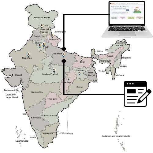 The sarkari job portal coverage of government jobs in india is a state map.