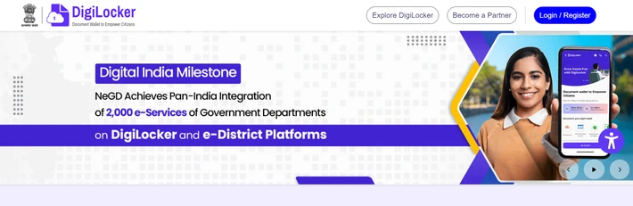 Download Aadhaar via DigiLocker Download aadhaar via DigiLocker digital india milestone showing 2000 e-services government integration platform for mAadhaar and online document storage