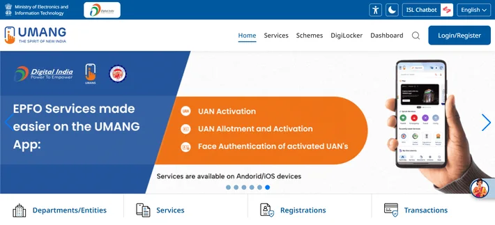 How to Download UP Board 10th & 12th MarkSheet E aadhaar download through UMANG app showing EPFO services UAN activation and how to download aadhar card by enrollment number from government portal