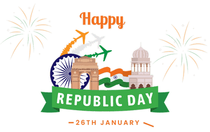 Republic Day 26th January - India Happy Republic Day image shared by Rojgar Sangam featuring Rojgar Sandesh, rojgar mela registration info, Rojgar Bihar updates, sarkari job portal access, sarkari job news, rojgar news, rojgar results, sitemap for latest government jobs India.