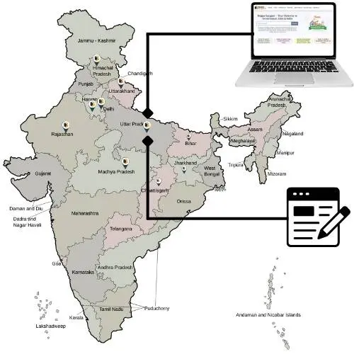 Rojgar Sangam Portal Multi-State Coverage The Sarkari Job Portal Coverage of Government Jobs in India is a State Map.