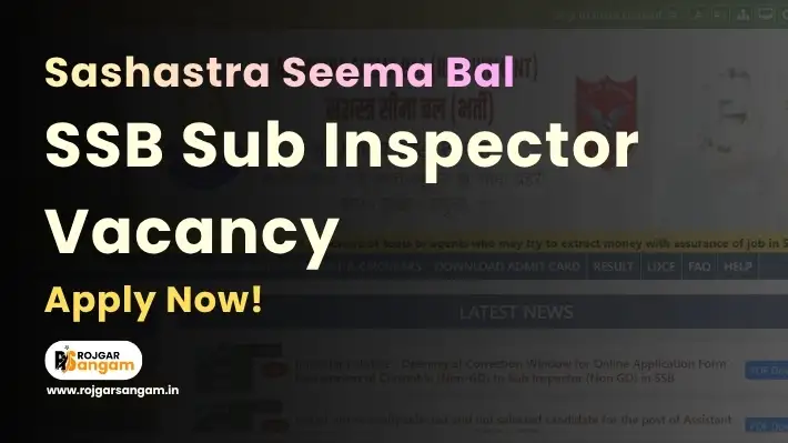 SSB SI Recruitment 2026, SSB SI Vacancy 2026, SSB SI & ASI Notification 2026, SSB Post Wise Vacancy 2026